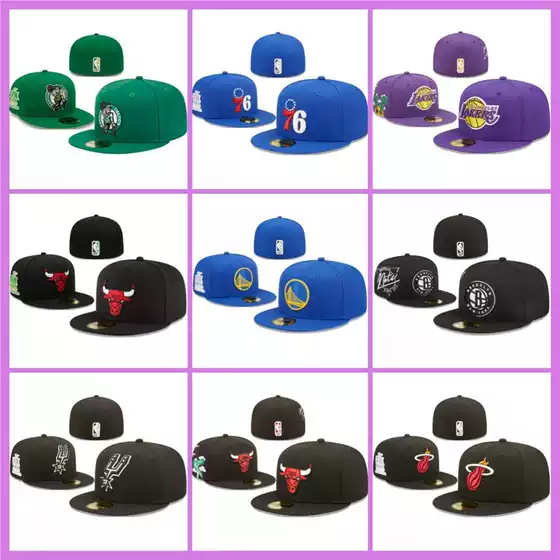 Factory direct 2024 side embroidery commemorative basketball cap three-dimensional embroidery cap size cap closed cap NBA hip-hop cap