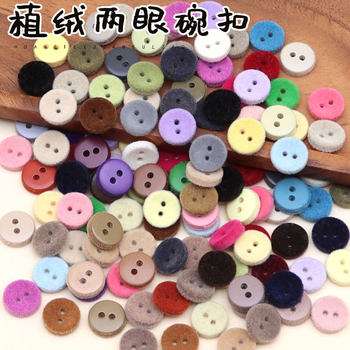 Cute Colorful Two Eyes Bowl Shaped Flocking Button Children's Shirt Knitwear Children's Wear Concave Round Resin Small Button