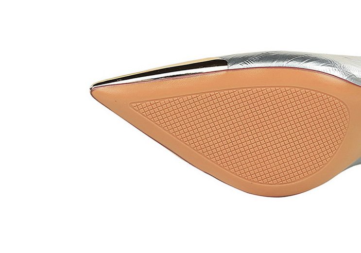Giày Cao Gót Nữ Da Bóng Mũi Nhọn Gót Nhọn Trang Trí Kim Loại Chiều Cao Đế Khoảng 8cm Màu Đen, Đỏ Rượu Vang, Bạc, Kem... chi tiết 20