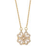 New Style Two-Wear Heart-To-Heart Women's Opening and Closing Four-Leaf Clover Necklace Fashionable Love Folding Creative Clavicle Chain Wholesale