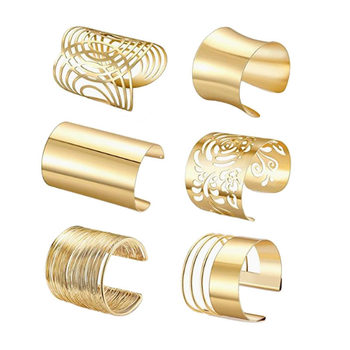 Factory Direct Sales Hollow Armband European and American Exaggerated Stylish Simple and Generous Metal Open Bracelet Amazon Hot Style