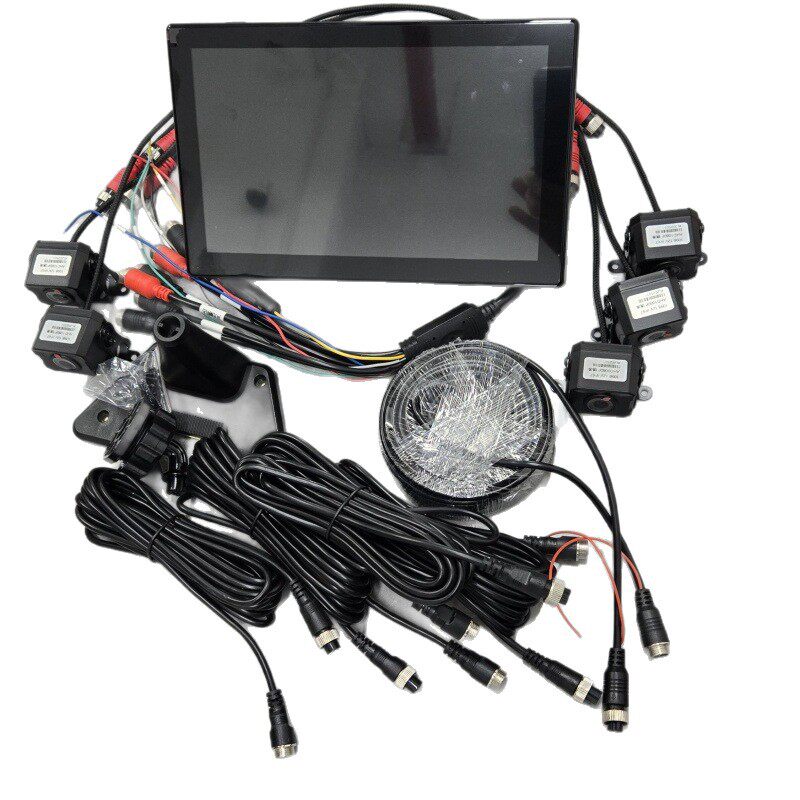 Cross-Mirror Semi-Trailer Truck Five-Way Monitoring High-Definition Night Vision Reversing Image 12V24V Universal 5-Way Recorder Mp5