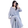 Pregnant Women's Autumn and Winter Air Cotton Nursing Plus Robe Suit Plaid Cardigan for Maternity Warm Sandwich Nursing Robe Maternity Suit