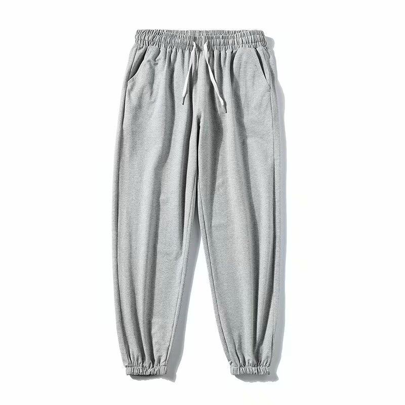 灰色运动裤子男春秋季宽松束脚哈伦裤韩版潮流卫裤加绒休闲九分裤