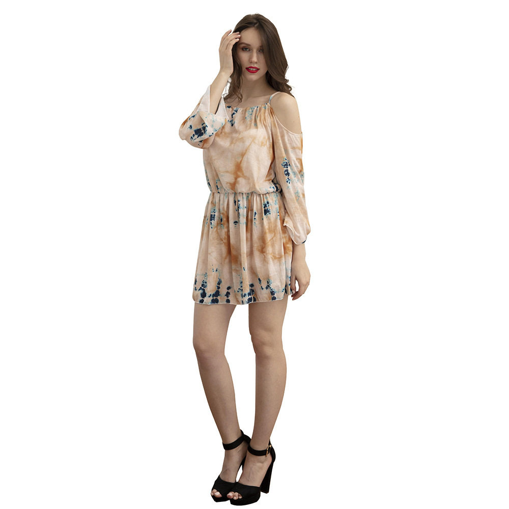 Tie Dye Print A Line Dress Adjustable Straps Elastic Waist Casual Style Perfect for Spring Summer Vacations