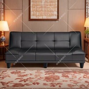 Small Apartment Sofa Living Room New Rental Store Bedroom Office Foldable Cat Scratch Leather Dual-Purpose Sofa Bed