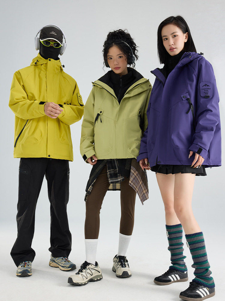 Jacket Women's Three-In-One Detachable Jacket Men's Outdoor Windproof and Waterproof Couple Travel into Xizang Three-Proof Mountaineering Clothing