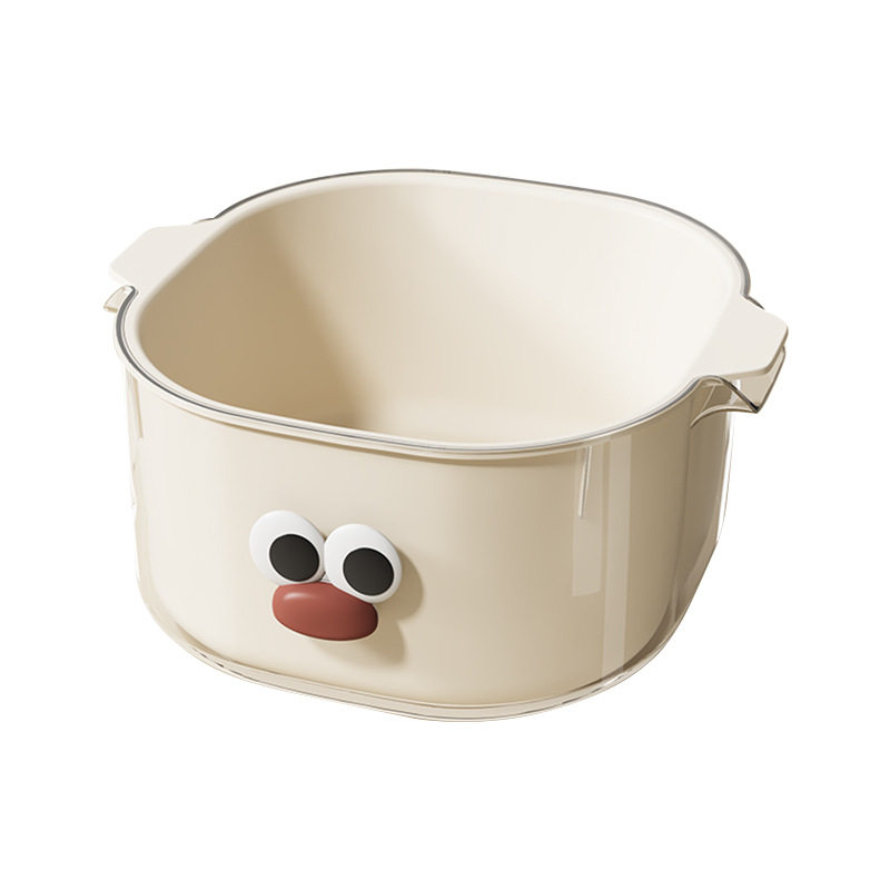 Household Kitchen Living Room Draining Basket Vegetable Basket Double Layer Fruit and Vegetable Washing Basin Large Capacity Plastic Storage Basin