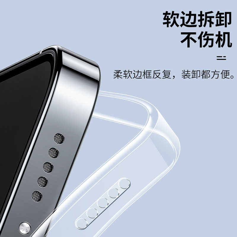 Suitable for Transparent iPhone16 Phone Case Apple 16Plus Soft Silicone ProMax All-inclusive Lens Case