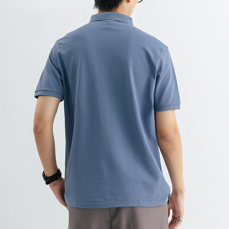 短袖POLO衫男士高级感翻领体恤男式轻商务正肩工作服夏季保罗T恤