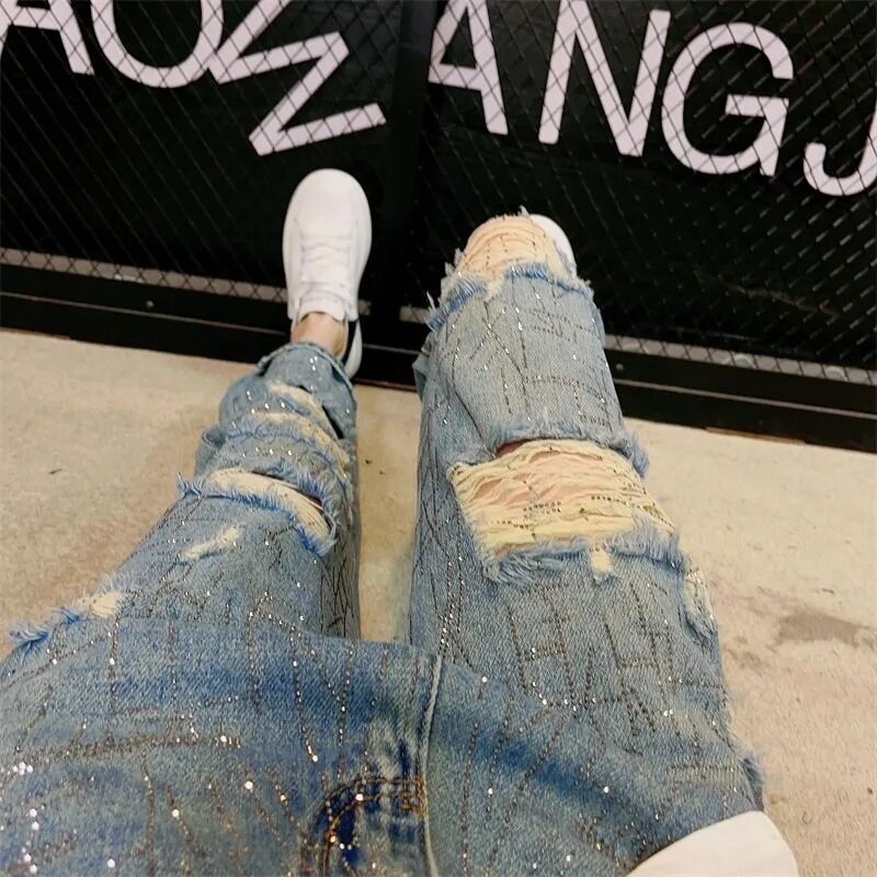 High Waisted Vintage Distressed Straight Leg Jeans for Women Loose Fit Flattering Spring Summer Wholesale Available