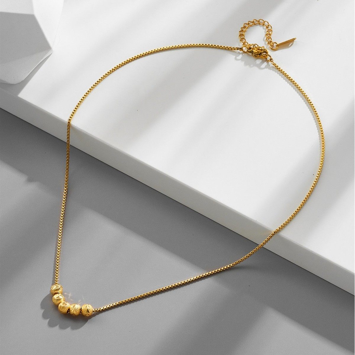 Fashion Tiktok New Wufu Linmen Micro-inlaid Necklace Women's Copper Fashionable Light Luxury Style Transfer Beads Collarbone Chain Without Fading