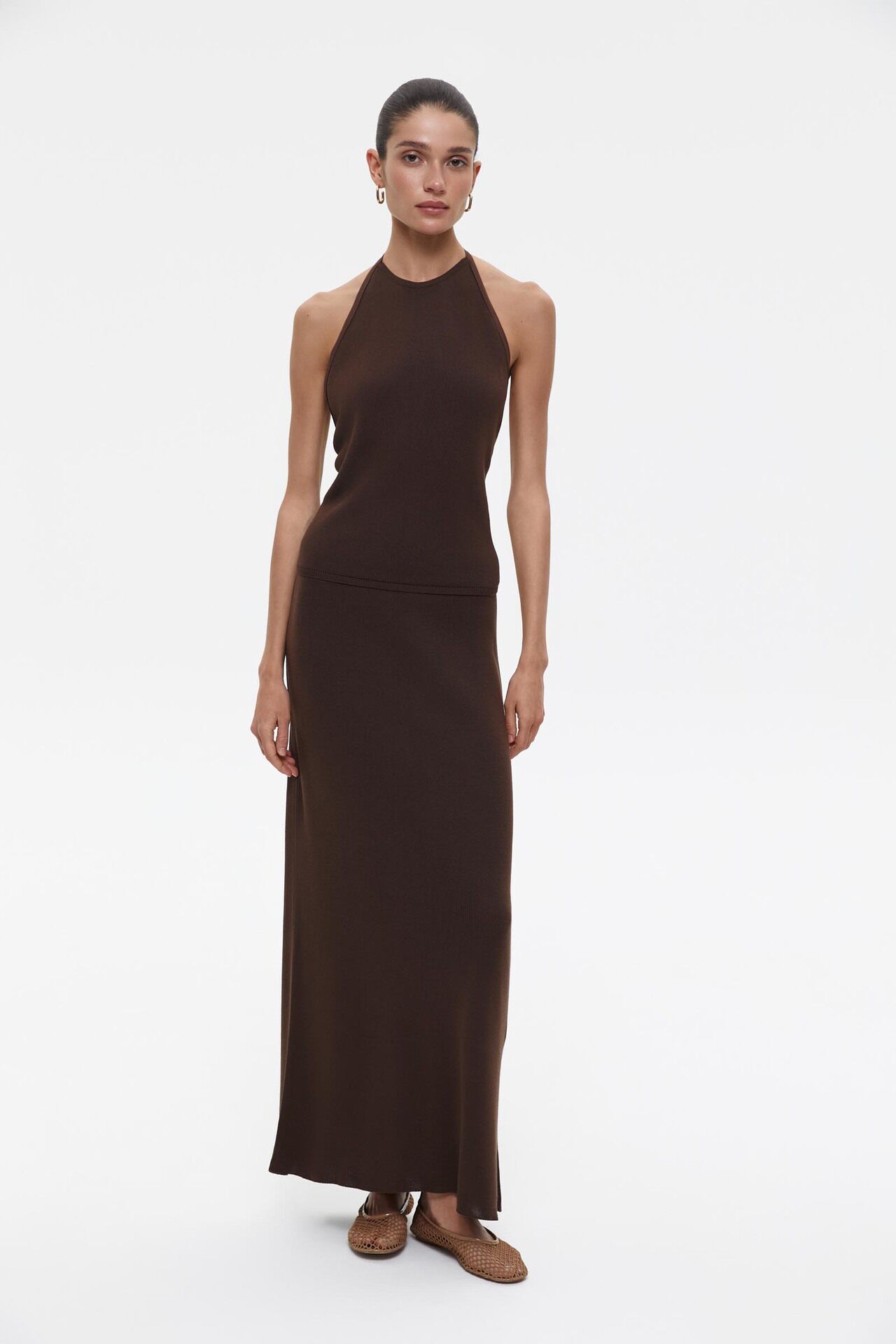 Backless Halter Top and Long Skirt Set Elegant Versatile Sexy Perfect for Parties and Beach Wear Wholesale Available