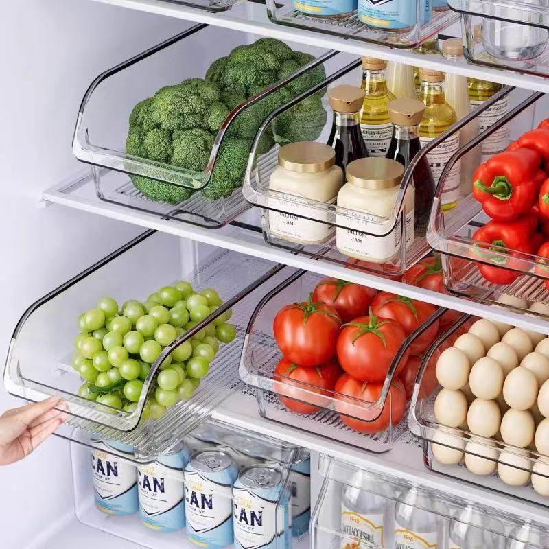 Refrigerator Storage Box Drawer-Type Food Preservation Box Organizer Kitchen Egg Vegetable and Fruit Packaging Box Storage Box