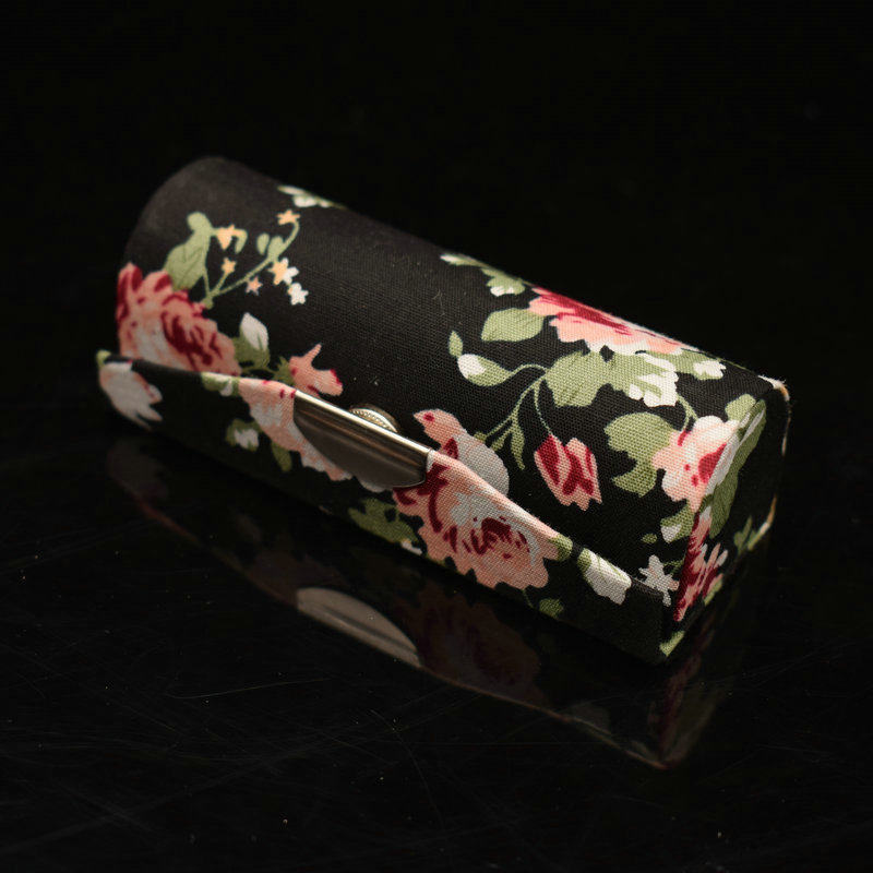 Chinese Vintage Floral Embroidered Lipstick Box Printed Silk Portable Storage Box Jewelry Box Lipstick Box with Mirror