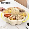 Hot Pot Platter with a Rotatable Draining Basket, Plate for Placing Vegetables, Multifunctional Compartmentalized Double-Layer Side Dish