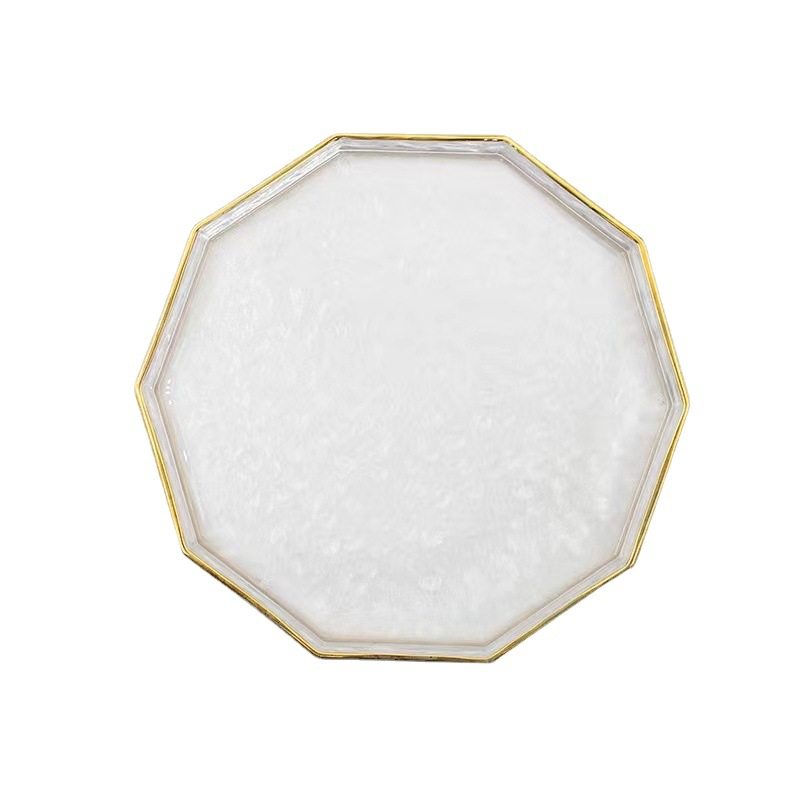 Scandinavian Irregular Western Food Plate Phnom Penh Crystal Casual High-Looking Glass Plate Tray Polygonal Fruit Plate Dried Fruit Plate