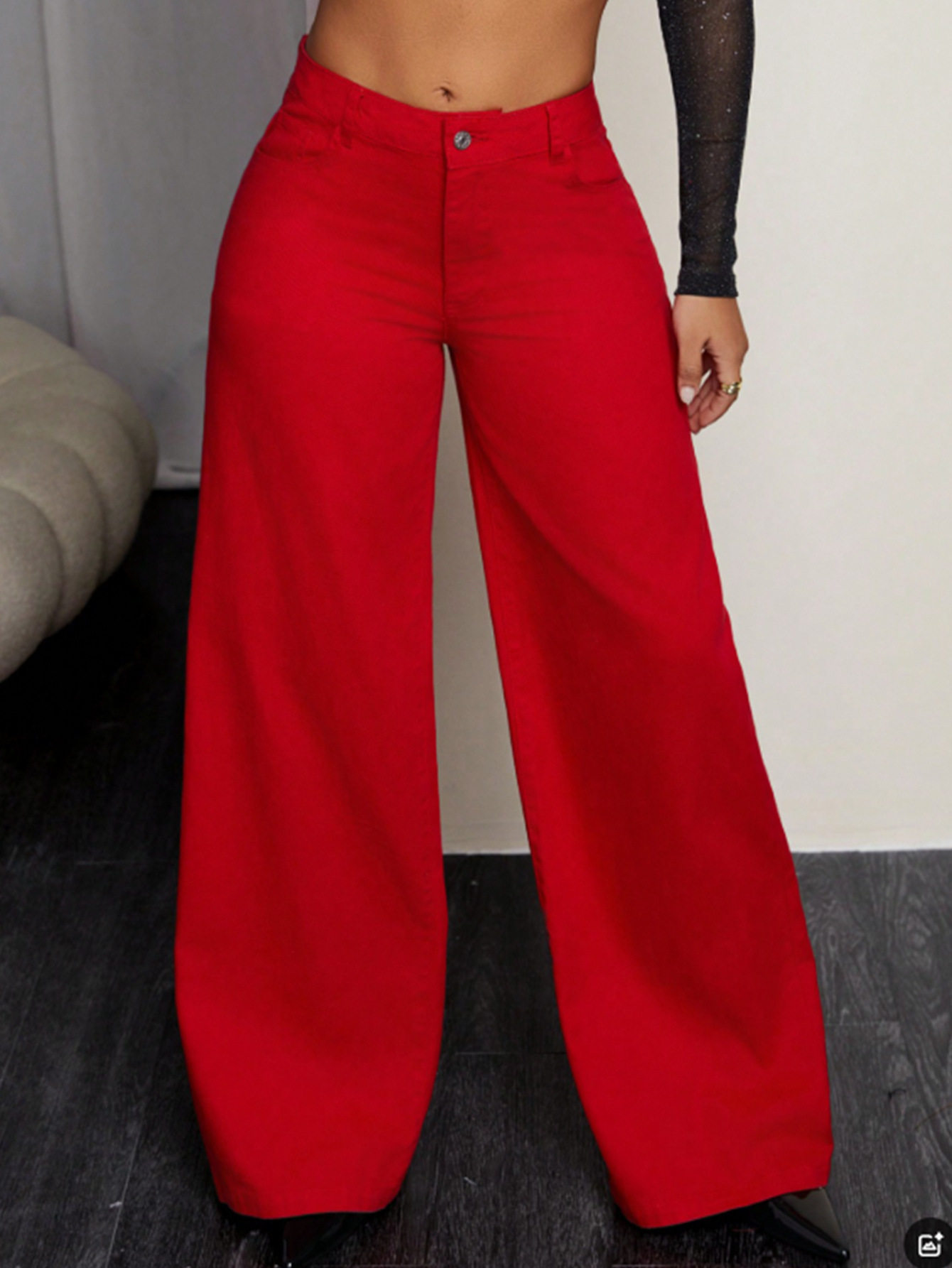 High Waisted Loose Fit Denim Trousers Casual Style Comfortable Fabric Versatile for Everyday Wear Wholesale Available
