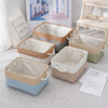 Storage Box Foldable Storage Basket Portable Lidless Toy Underwear Storage Box Cotton and Linen Thickened Clothing Dirty Clothes Basket