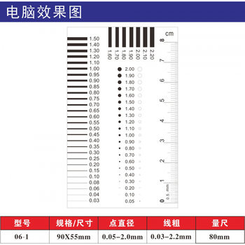 Quantity Card Gauge, Stain Card, Point Gauge, Line Gauge, Transparent Film Ruler, Stain Crack Comparison Ruler J-06
