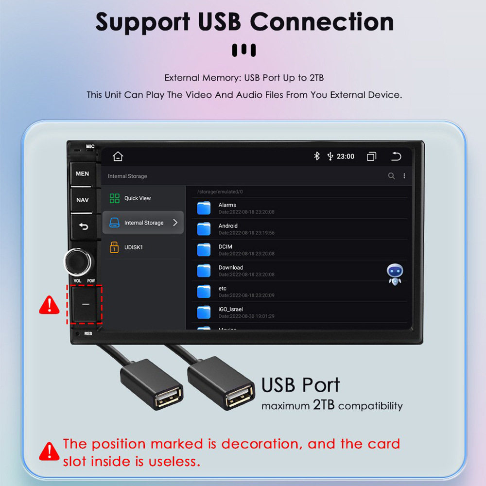 Car 7 inch Android universal machine GPS navigator WIFI car MP5/MP4 radio Bluetooth player