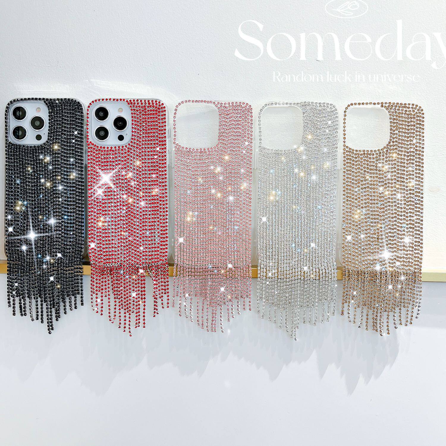 Luxurious Sparkling Diamond Case Suitable for Apple iPhone 17 Pro Max, Hand-Applied Diamond 16 Pro Max Feather Yarn Anti-Drop Phone Case