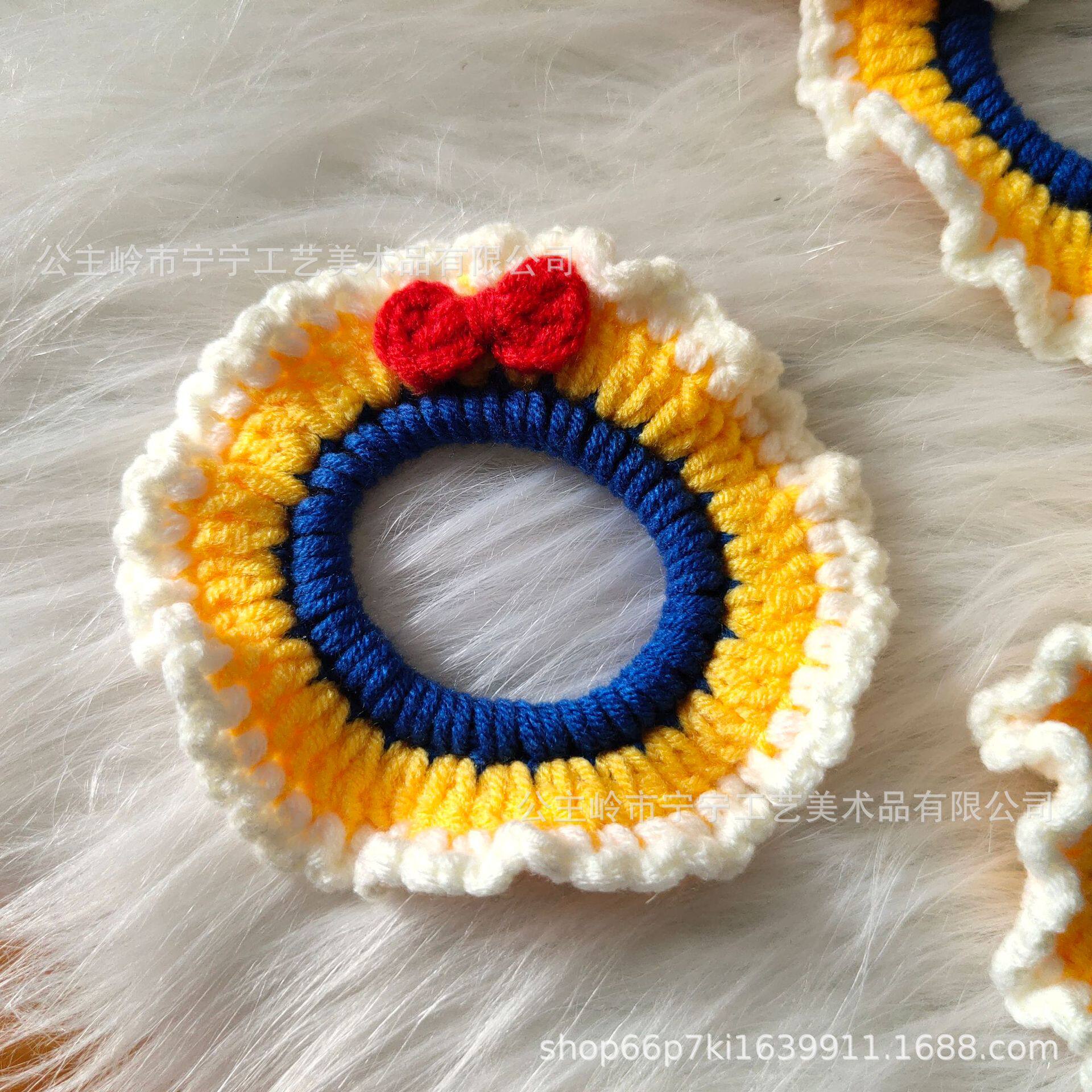 宁宁手工白雪公主发圈批发摆摊针织好看在逃公主发圈依棉线现货