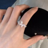 Легкое роскошное кольцо со стразами в виде бабочки-ниши, нежный темперамент, высококачественное кольцо на указательном пальце, простое и универсальное кольцо