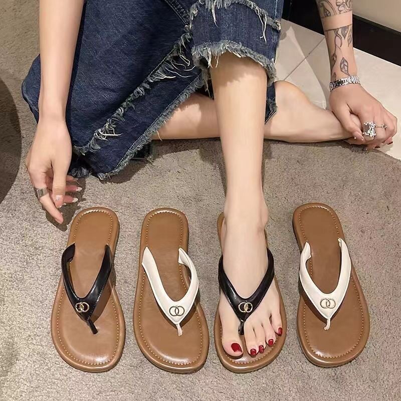 Cross-border export to Southeast Asia wear-resistant flip-flops non-slip 2025 new fairy wind beach flat-bottomed flip-flops