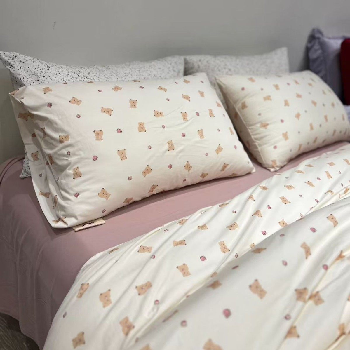 Cotton Imported Knitted Cotton Tianzhu Cotton Four-Piece Set Cartoon Printed Quilt Cover Super Soft Class a Pure Cotton Set Wholesale