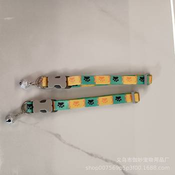 1.0 footprint nylon double-sided printing dog cat pet collar (note: Please call customer service for packaging)