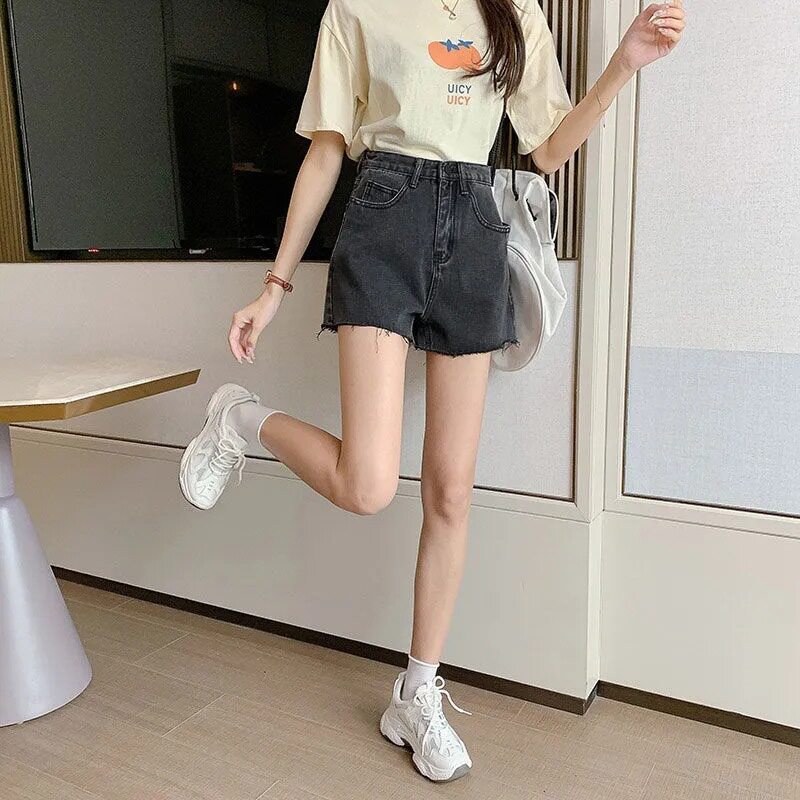 High Waisted Wide Leg Denim Shorts for Women Chic Korean Style Slim Fit Summer Fashion Low MOQ Ready to Ship