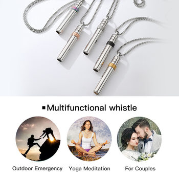 528 Hz Frequency Sanskrit Sound Stress Relief Necklace Rotating Meditation Breathing Anxiety Relief Stainless Steel Jewelry Sound Flute Pendant