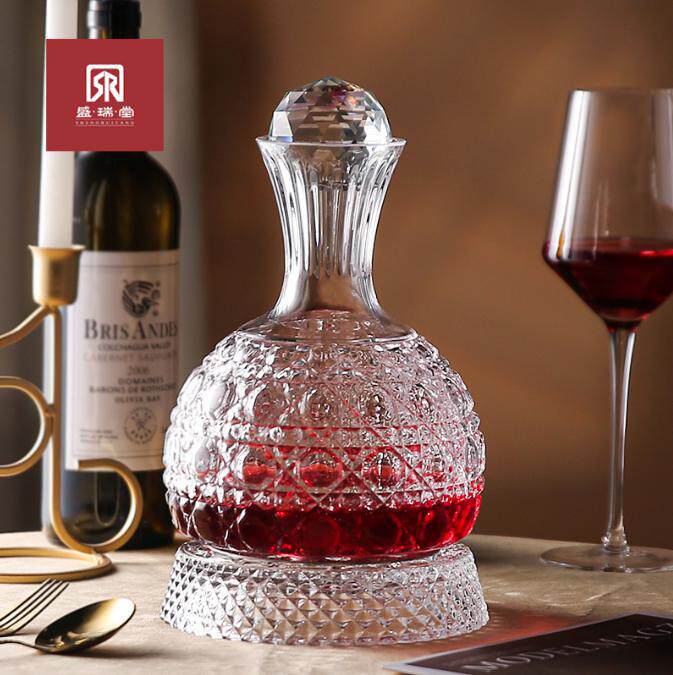 Turning Wine Decanter Wine Household Light Luxury Rotating Tumbler Crystal Wine Pot Wine Glass Red Wine Glass Wine Utensils
