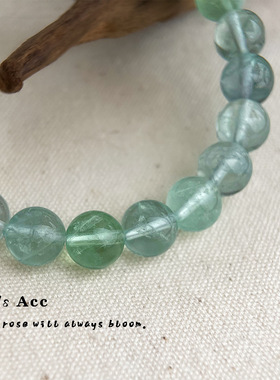 「山清水秀」复古天然石手链气质绿萤石手串国风新中式汉服手饰女