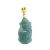 Guan Yu Natural Grade a Jade Pendant Blue Water God of Wealth Jadeite Hanging Ornament Necklace Jewelry Wholesale S4112901
