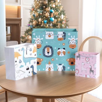 Creative cartoon ins gift bag cute animal gift bag birthday gift handbag paper bag spot wholesale