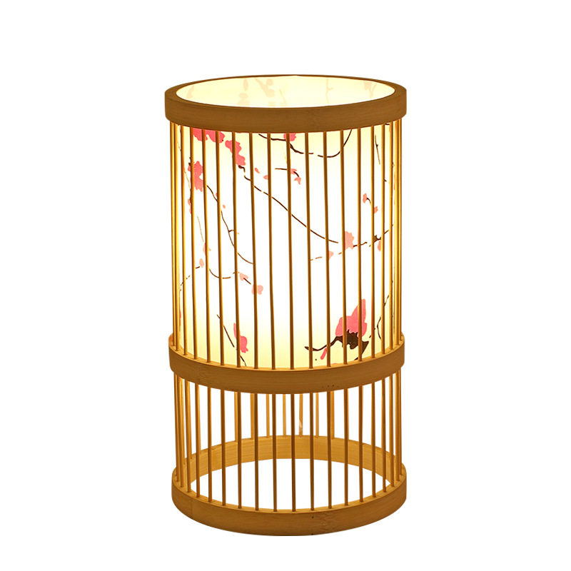 Bamboo Lamp Chinoiserie Tea Room B&B Guest Room Living Room Zen Tea New Chinoiserie Lantern Creative Japanese Bamboo Table Lamp