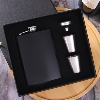 Stainless Steel Hip Pot Flat Kettle Carry-on Gift Packaging Household Outdoor Portable 8 oz Set Gift Set