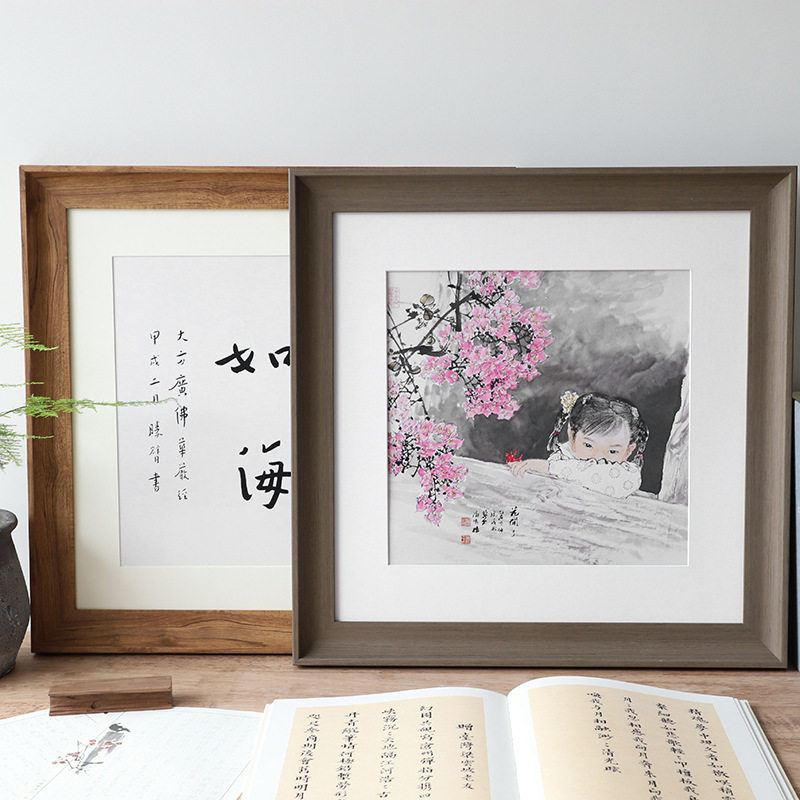 Calligraphy and Painting mounting frame outer frame 30-inch 38-inch 50 Chinese painting calligraphy frame simple photo frame square picture frame wall hanging