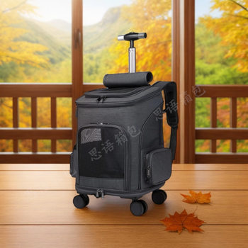 Cross-Border Large-Capacity Pet Trolley Box Cat Bag Portable Cat Backpack Breathable Foldable Backpack Pet Outing Bag