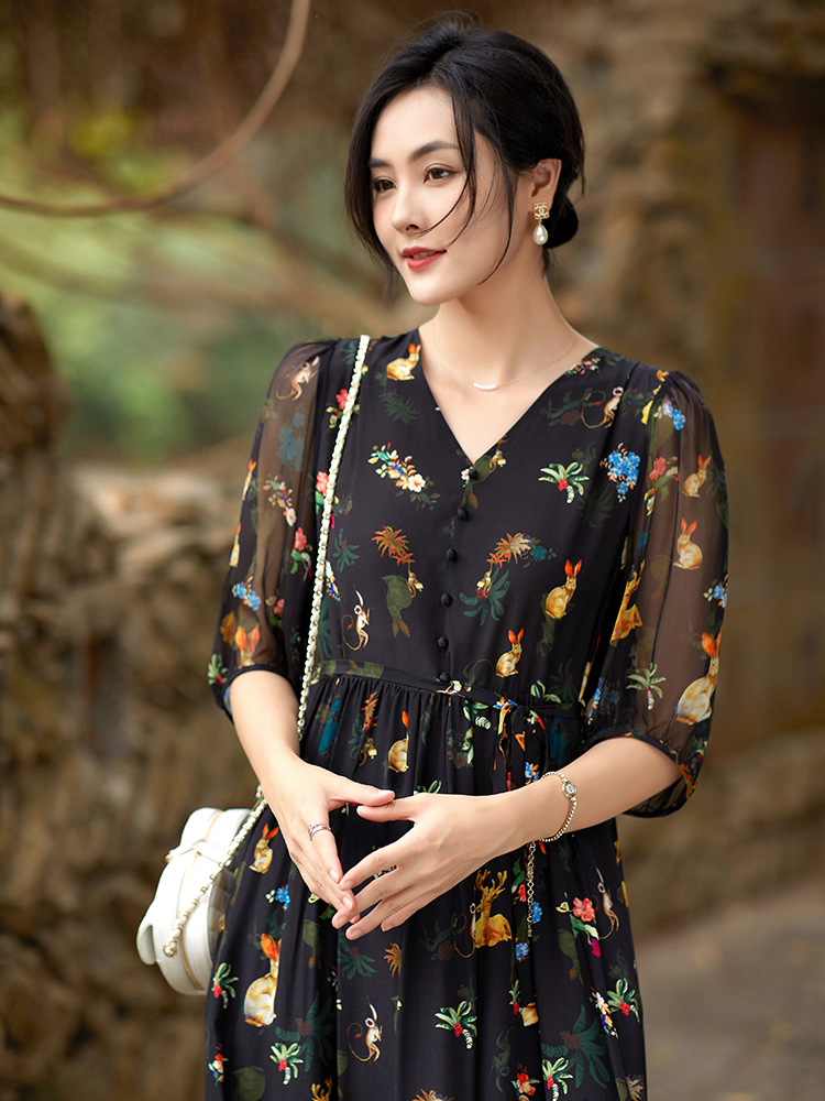 (Mới) Mã K7000 Giá 2960K: Váy Đầm Liền Thân Nữ Shtde Họa Tiết Hoa Thời Trang Nữ Chất Liệu Lụa Tơ Tằm G06 Sản Phẩm Mới, (Miễn Phí Vận Chuyển Toàn Quốc).