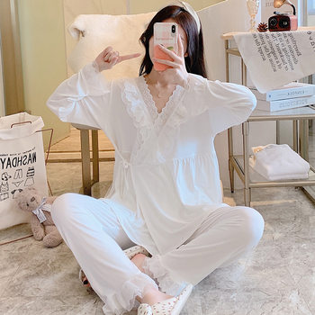2024 Modal July Maternity Pajamas Women's Pregnancy Maternity Long Sleeve Postpartum Home Clothes Breastfeeding Postpartum Clothes 6