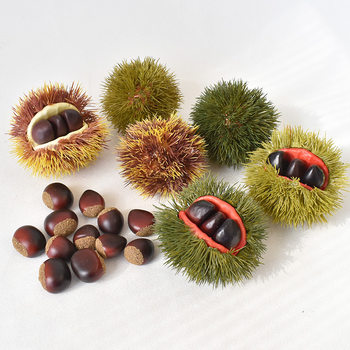 Factory wholesale simulation chestnut model plastic fake chestnut opening cone chestnut fake fruit decoration decoration decoration