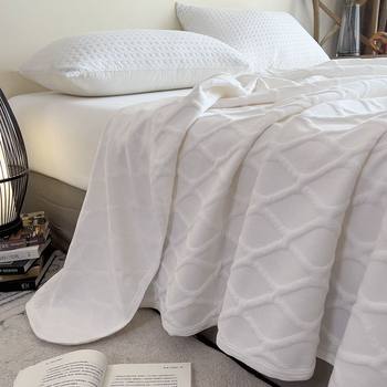 Foreign Trade Amazon Cotton Jacquard Knitted Cotton Blanket Cotton Diamond Lattice Multifunctional Blanket Car Blanket Sofa Blanket