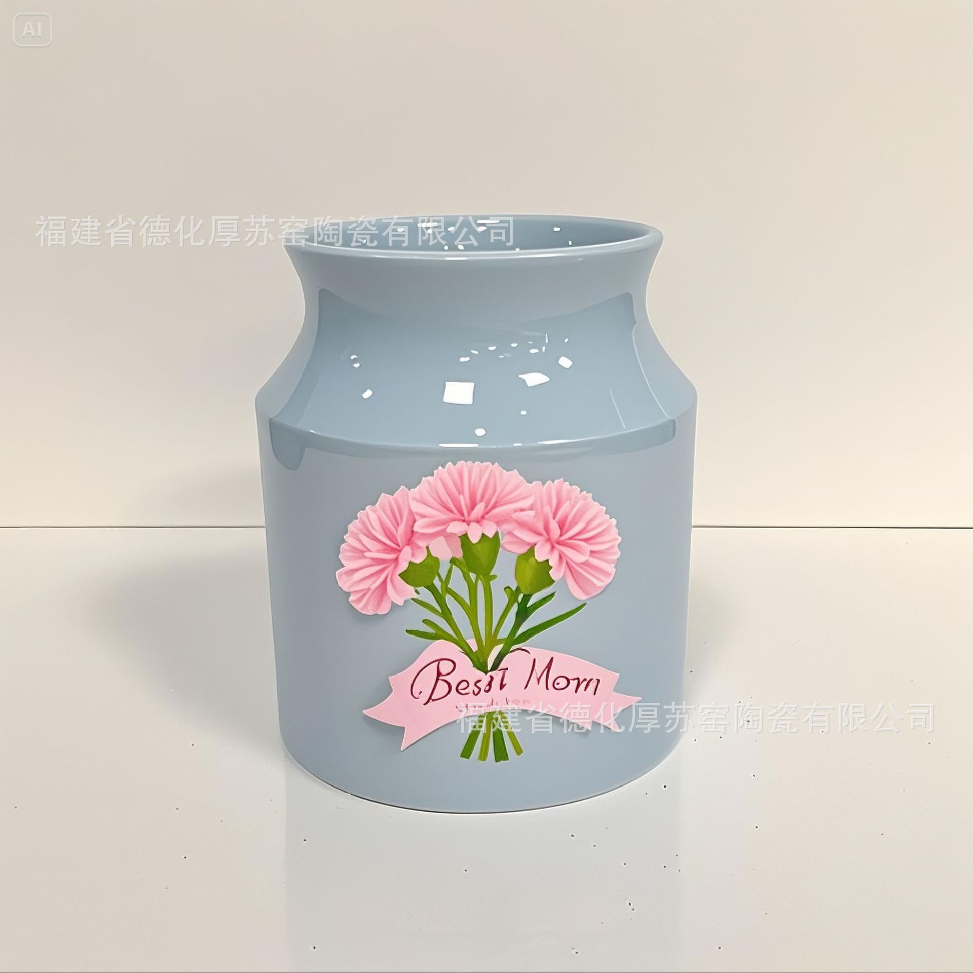 Customized Burgundy Ceramic Spatula Storage Jar Export Export Mother's Day Tulip Pattern Chopstick Barrel Shovel Holder