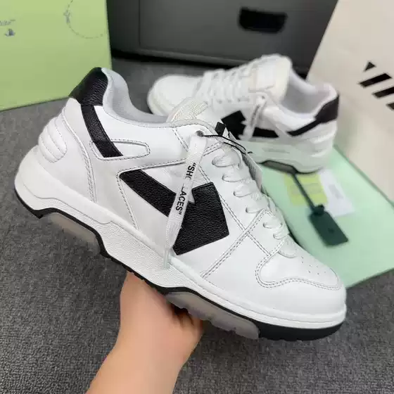 Off 23Ss White Panda Shoes Ow Arrow Couple Sports Shoes Color Matching Thick Sole Air Cushion Casual White Shoes