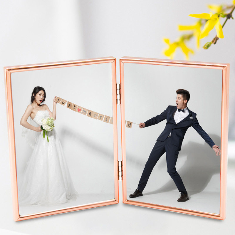 Silver Metal Kidsren's Art Photo Frame Table A4 Framed Business License Frame Picture Frame Wall Hanging Metal Photo Frame