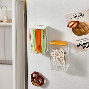 Magnetic Flip-Top Storage Box Household Refrigerator Magnet Wall-Mounted Storage Box Ins Simple Debris Organization Small Box with Lid