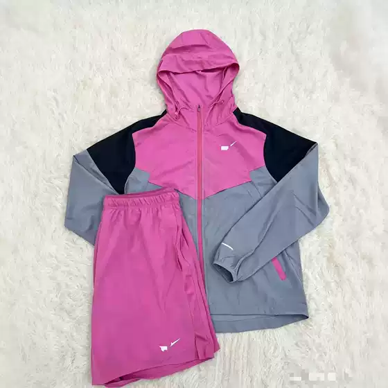 2025 Cross-Border Sales New Upgraded Sports Breathable Color-Blocking Jacket Amazon Hiking Set Casual Thin Style